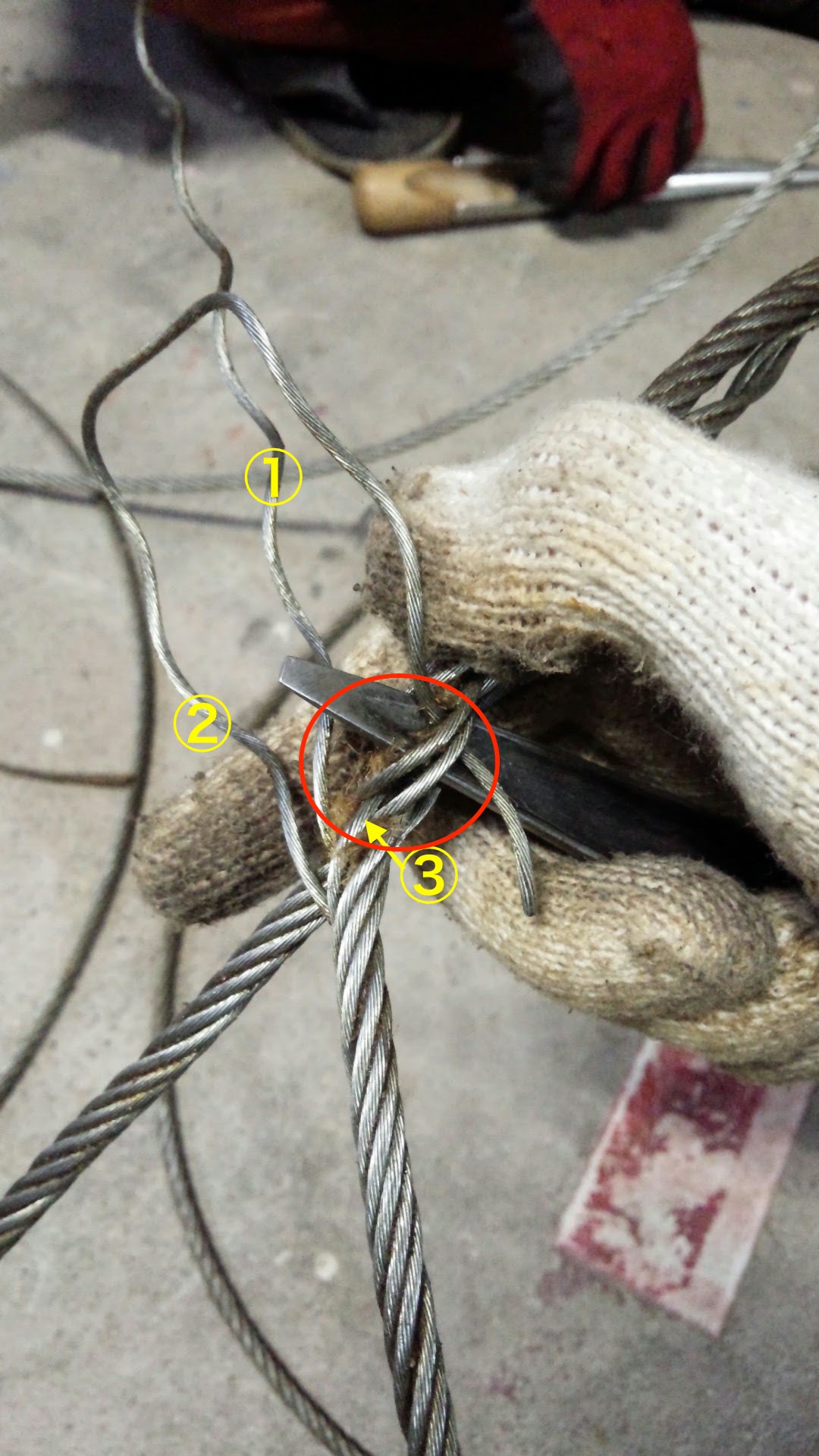 ワイヤーロープのアイスプライスの種類と エビ差し 変形割差し の編み方 きこりやろう